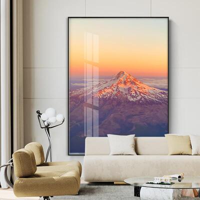 日照金山客厅RVR关景装饰画沙发背景墙落地壁画山走廊竖版水玄风