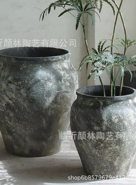 特大号装复古水泥罐子商场酒店售楼处大型绿植种饰植盆大民宿GCZ