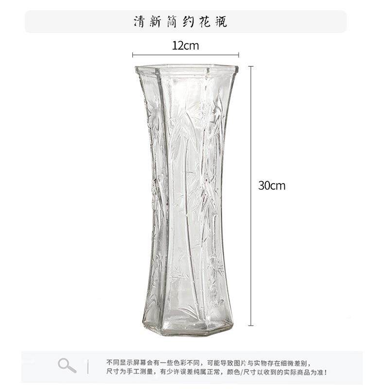 特大号昌竹ECD花瓶玻璃透水养水培富贵文竹瓶客厅家花明用插花瓶