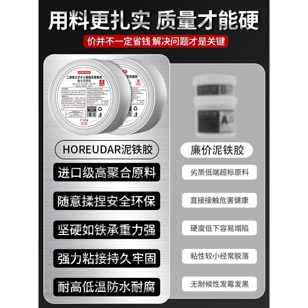 铁土胶修补【进口级塑型高强度铁泥胶金焊泥接胶塑钢金属刚泥填充