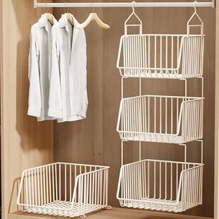 衣柜下挂架收纳悬挂篮隔板分层架置物架隔断衣橱分格架子衣服卧室