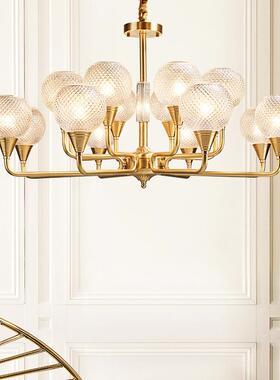 北欧吊灯全铜客厅灯后现代简约LED灯创意个性餐厅卧室灯全铜灯具