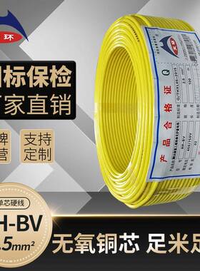 天环NH-BV2.5平方国标耐火单股家装工程耐火铜电线