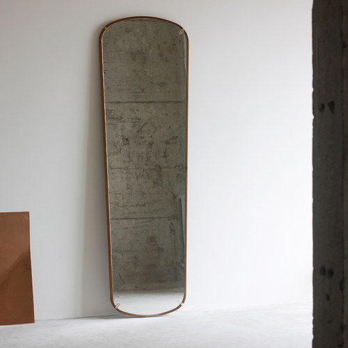 度仓穿衣镜黑胡桃樱桃实木全身镜壁挂试衣镜缅甸柚木卧室落地镜子