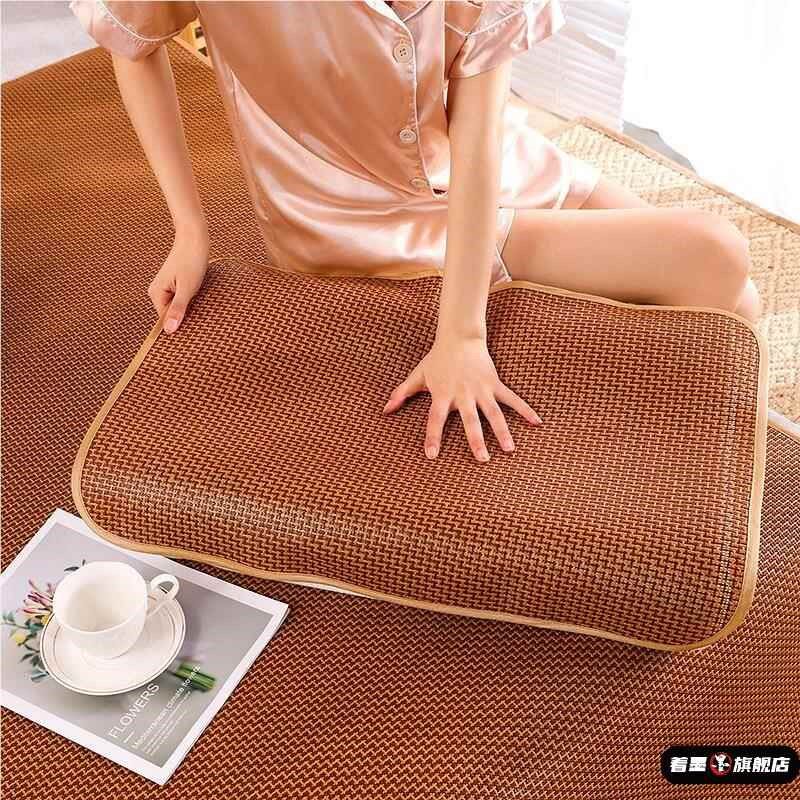 冰丝凉席夏季凉枕竹枕片一对装枕套大人大号单人家用枕头套防滑