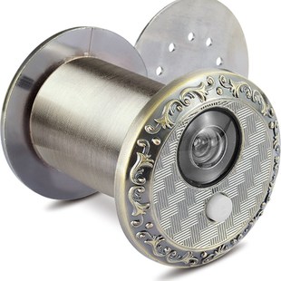 家用防盗门门镜猫眼带门铃二合一防撬金属一体带盖门眼孔35mm通用