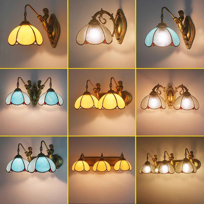 欧式古典蒂凡尼造形墙壁灯个性创意设计师酒店KTV走廊过道单壁灯