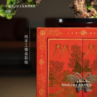 美式 边柜绘床 复古立实木斗柜储彩物柜柜五斗773柜卧室收纳太中式