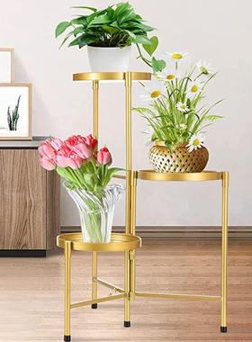 客厅金花架花架子YJ6689约绿萝架落地色式轻奢简多层置物室内花盆