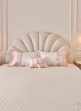 奶油风花卧TYS瓣公简主床科技布艺床现代约软包室轻奢1米8人女生