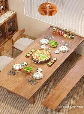 小户型实木桌橡木饭桌客厅餐长桌写字约桌OKE日式原木简餐厅吃饭