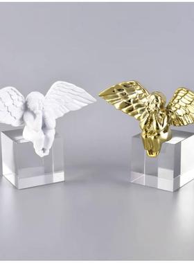 镀金水晶天使条领带托装盘样板房衣帽间衣柜梳DS8064妆台道饰品摆