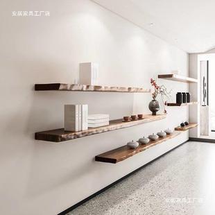 墙上置物架规实木隔一字隔板挂墙板示书架68829装饰板不则展架上