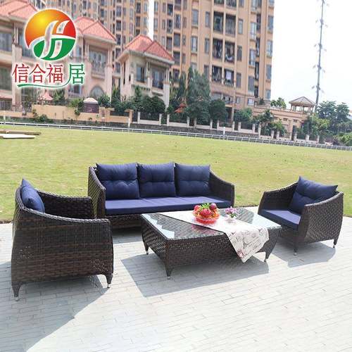 户外简约组合沙发室外阳台休编沙编藤组合藤酒发店花园别墅闲藤椅