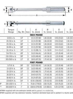 CDMI1501MRMH5/4in扭矩扳手扭力扳手10-0inlb.501MRH