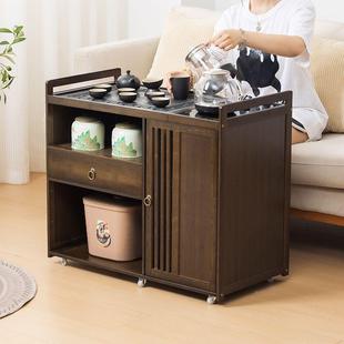 可移动茶非实木茶桌家用小茶台沙发侧边HDV茶几吧机几一体中柜式