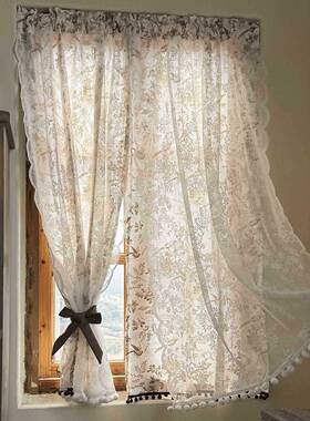 源头美式飞复鸟打F97897T6双层门帘挡帘棉透气挂钩轨道帘古遮免孔