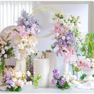 婚庆花架背景架气球装拱门支架弧形路引婚迎KON宾礼道具舞饰台装