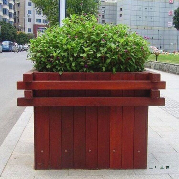 户外碳化防腐实木花箱大花槽