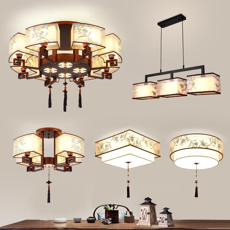 新中式圆形顶灯大气室客厅灯卧灯754桌仿吸古中山灯具圆餐厅大吸