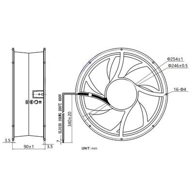 交流25489高温散风扇20热v全金属扇叶外转子轴流风耐90207机大2风