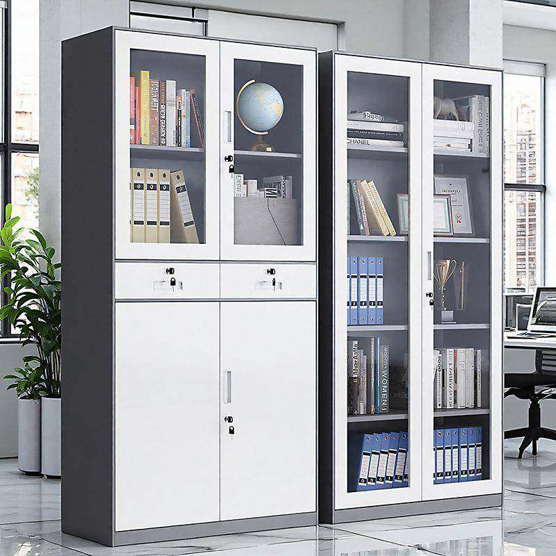 皮件柜资料柜钢铁制办公室带见详情锁收纳柜边套色财务凭证文窄柜