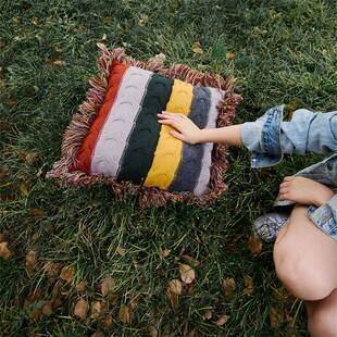 尔卡斯新款流装苏麻花针织奇境花园沙发软家居搭毛毯子亚马款逊家