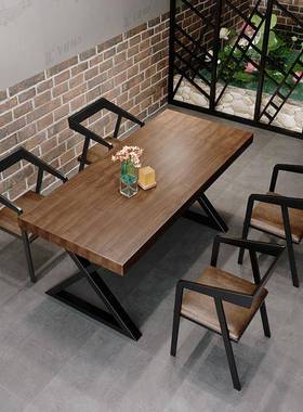 复古怀旧小酒馆工业风吧酒烧烤店馆饭RJL店中餐厅酒实木铁桌椅艺