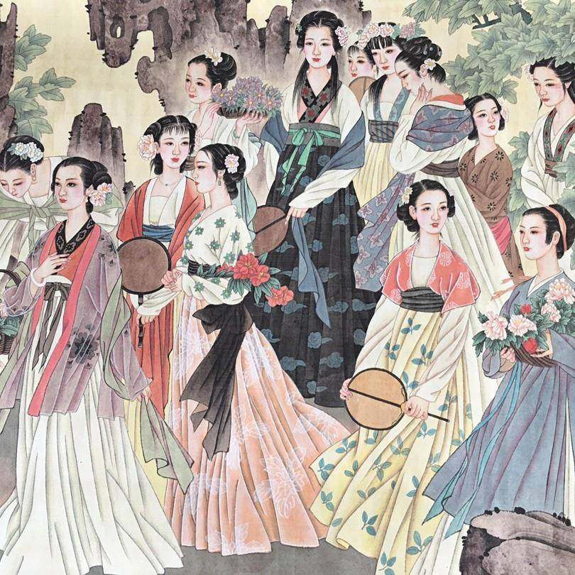 张千仕女图复006古装饰山水临长字卷复制品长卷大摹仿古装饰贴画,家居饰品,工艺画,淘宝优惠券,粉丝福利购,淘宝优惠卷