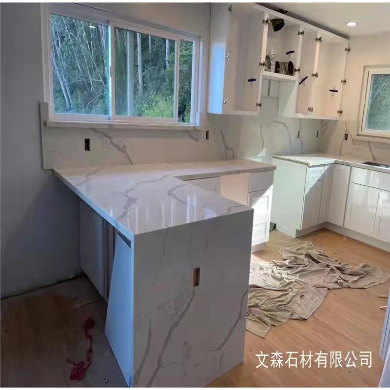 英石厨柜台台面石石英石厨房板165台面大理石面厨柜整体