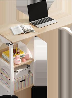 床边电脑桌移升401降折脑叠伸室缩床上电桌卧动懒人小桌子