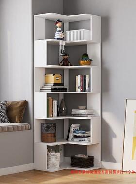 简约层实木书架三多置SNC物架多层转角角柜家用卧转室书架收纳角