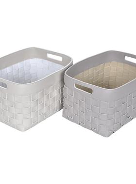 日式手收工皮革编织拍纳篮筐置物篮样板MVI房客厅童儿房摄影楼摆