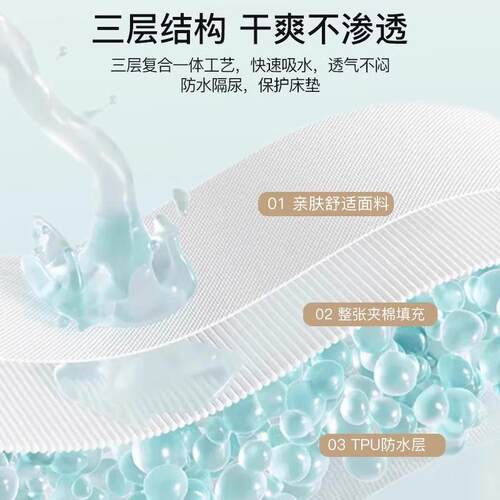 大豆F986SM7M夹防水床笠思225新款儿0童隔尿棉床罩席梦床垫保护套