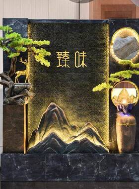 大型水墙流水XZQ假喷山泉鱼池隔幕断屏风玄关件客厅办公室酒店装