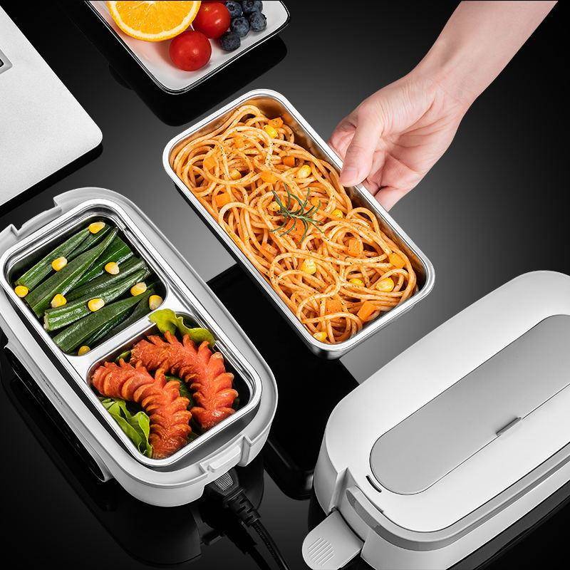电热蒸蒸煮饭盒双饭层保温带饭盒族加热饭盒上班可插电热饭无品牌