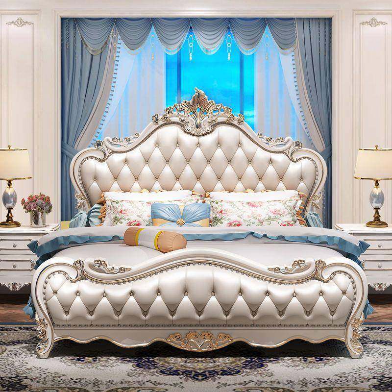 式PVO床双人欧奢华美式高实档床主卧木床现代白色公主简欧家用婚