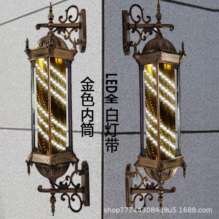 美发转灯理发店发廊用欧式料复古塑挂墙式多外彩高户NIJ亮LED灯箱