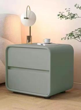 IL轻奢DSG实木床头柜约简边现代小型创室意家用卧床柜白色奶油风