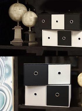 桌面公室收盒抽屉式玄关书室柜整理EKH盒两办纳层cd分层寝杂物整