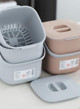 厨余垃桶家带盖圾桌面干湿分类餐厨防臭v/WUjvGL北创欧用意厨房沥