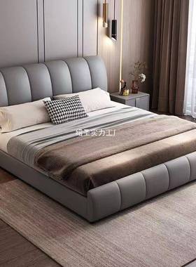 轻8奢卧1.米双人床现代简约主1.5米床可储物皮艺床全NAY新款婚床