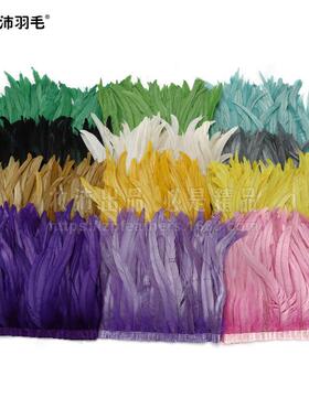 鸡妆沛羽优质3035cm尾毛布带供应时毛尚-高档羽TIO毛diy裙边服饰