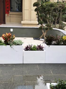 玻璃钢户外花庭箱阳台花槽花园花池花台坛露XPT种植箱楼顶白色院