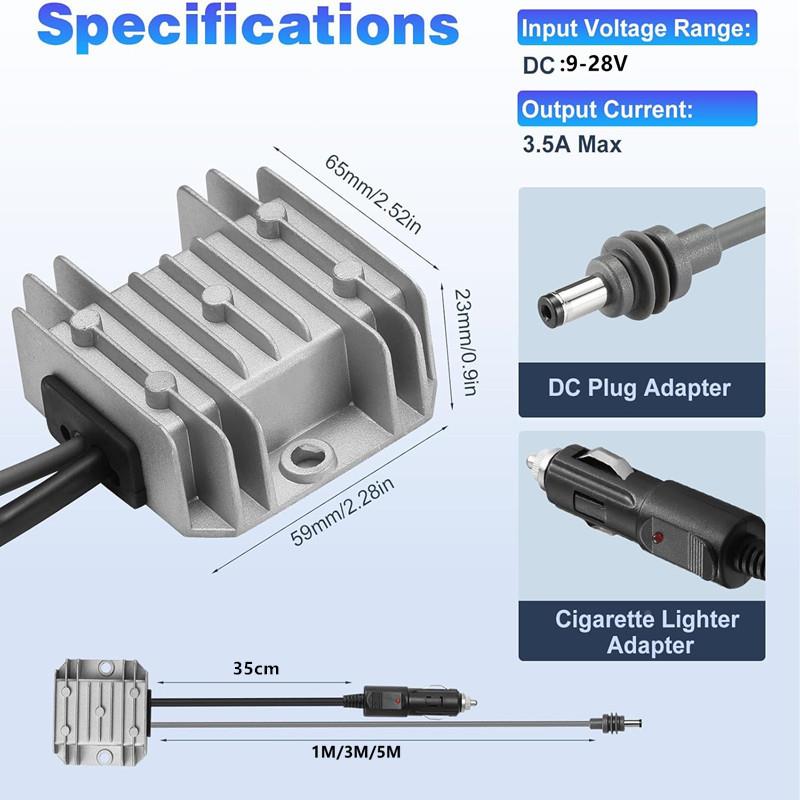12V2转4V.转30V35A电源转器车载687点烟器输入9-28换V30V3.5A电源