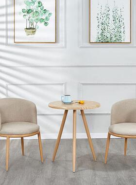 仿实奶木洽谈餐桌椅WE4589组合休闲圆桌茶店椅子小欧现代简约户型