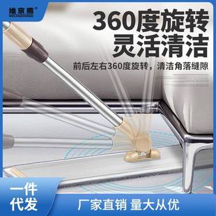 免手洗旋新款 宽大号铝平板拖把家用一拖净人转大拖布尘推288板姜