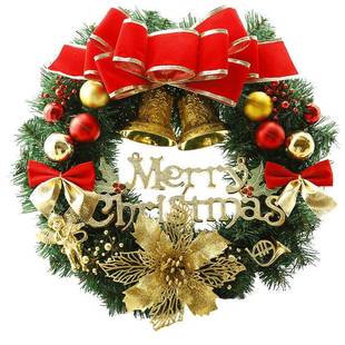 饰品创意门圣诞树642圈挂饰礼挂 0圣诞8节装 物圣诞花环40cm50