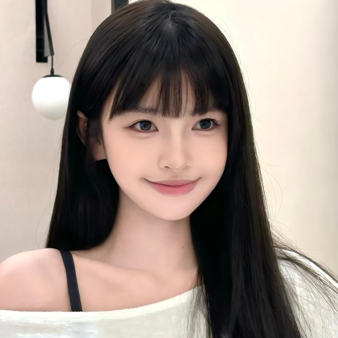 假发女黑长直发整顶头套全真人发丝自然圆脸lolita漫画齐刘海中分