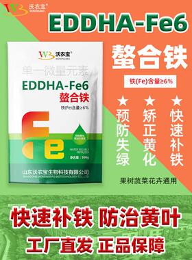 EDDHA-Fe6螯合铁肥黄叶变绿叶面喷施果树蔬菜补铁专用水溶肥料